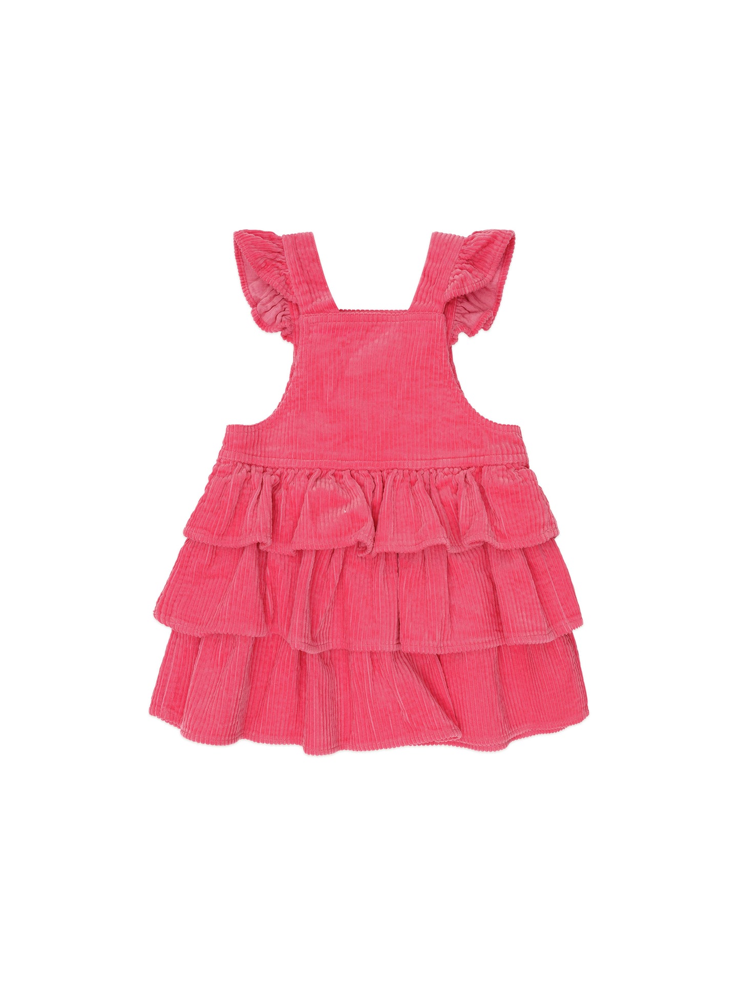 Huxbaby Classic Tiered Cord Pinafore Cherry