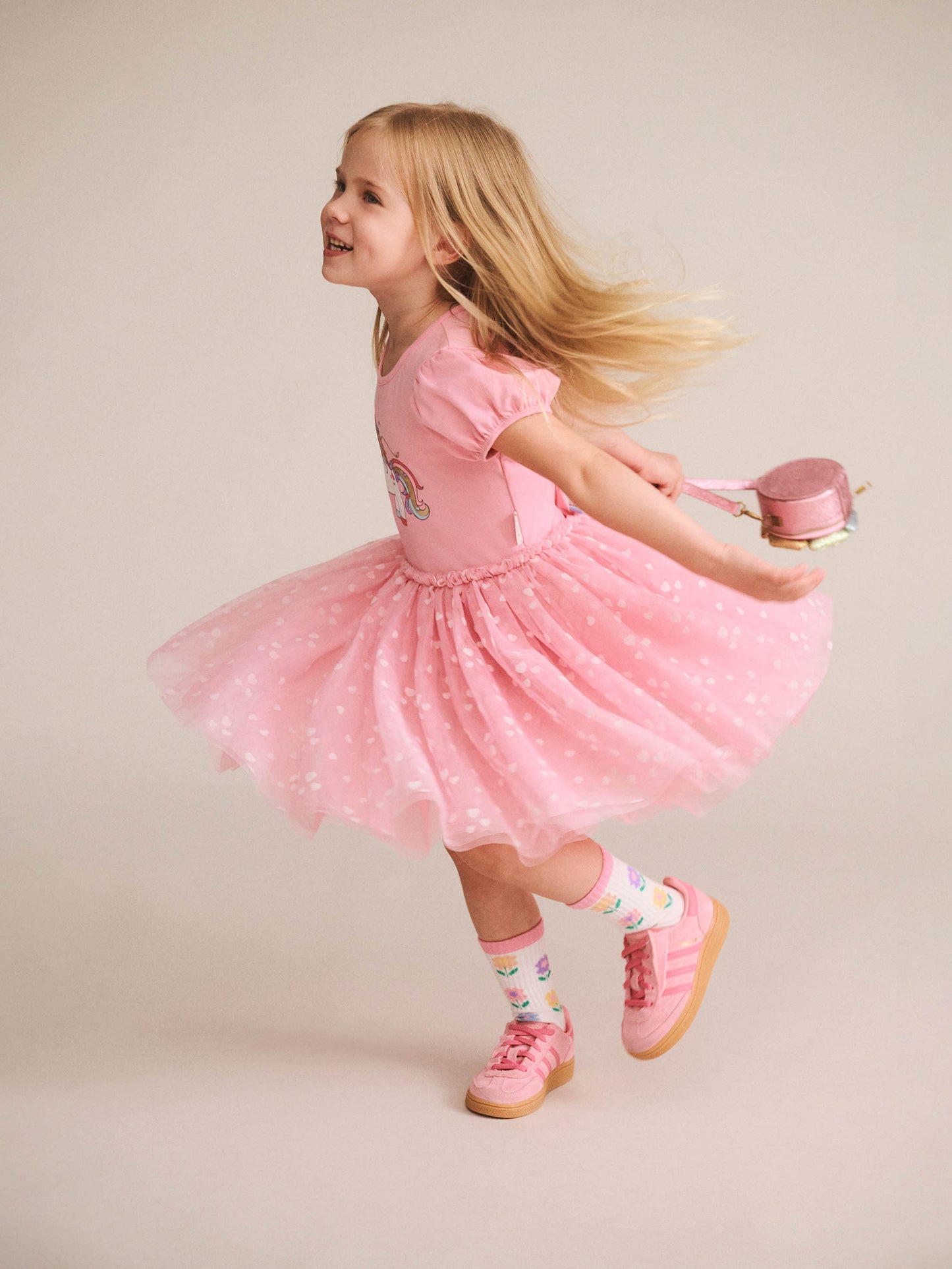 Huxbaby Magical Unicorn Puff Short Sleeve Dress