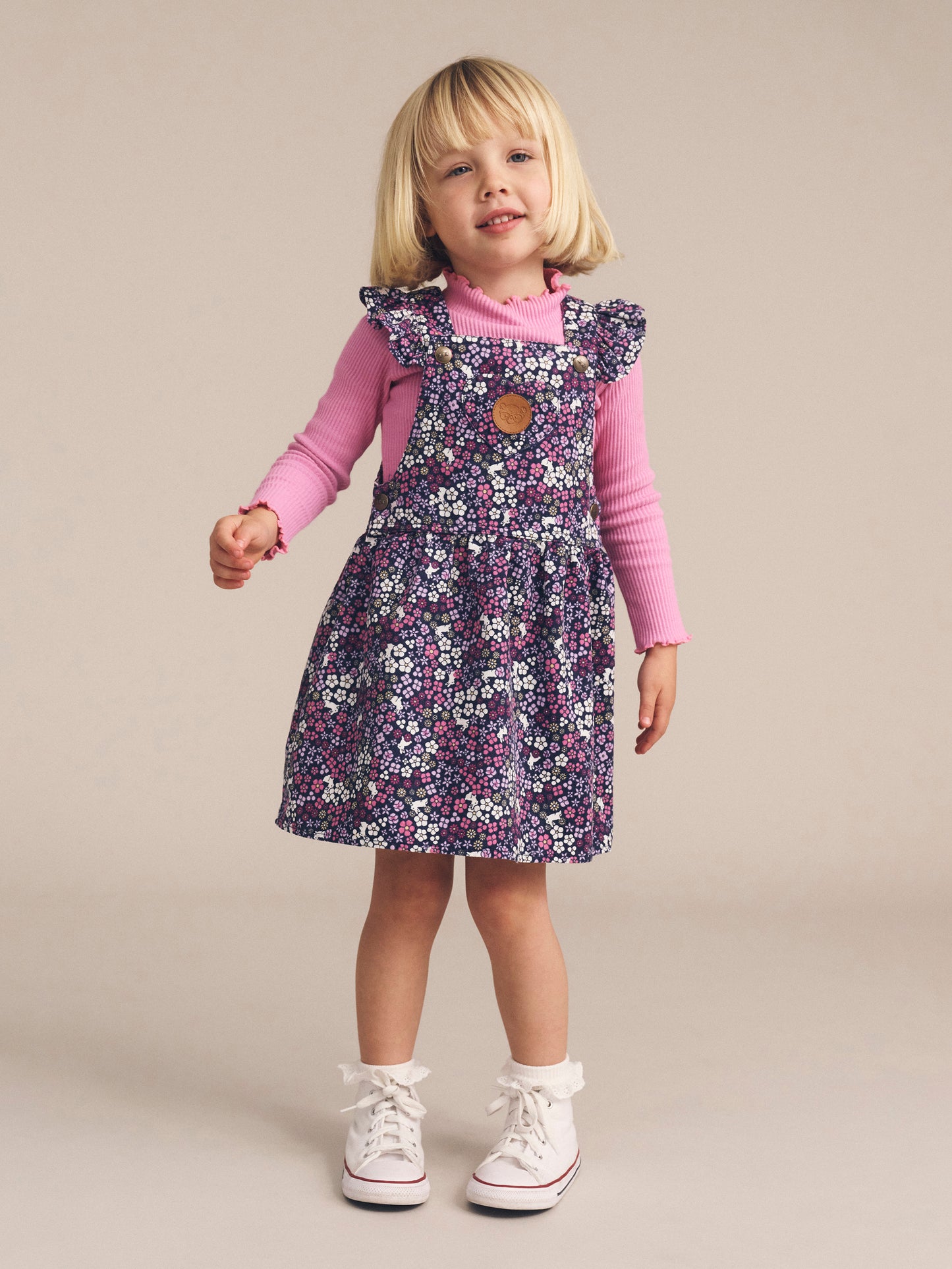 Huxbaby Midnight Flower Garden Overall Dress