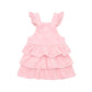 Huxbaby Blush Cord Tiered Overall Dress