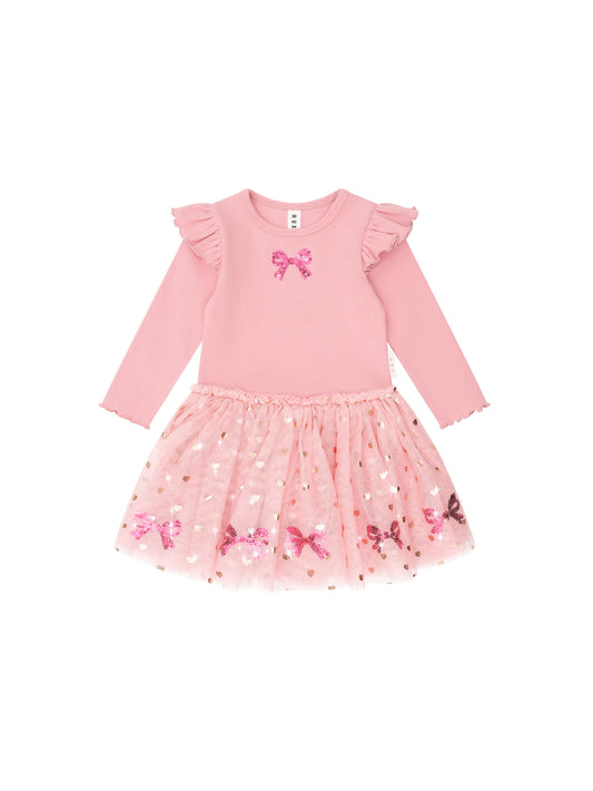 Huxbaby Sequin Bow Tulle Dress