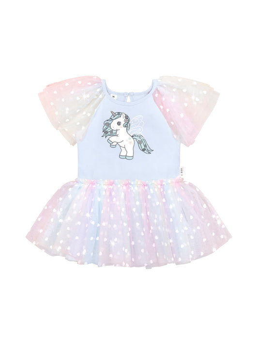 Huxbaby Flutter Unicorn Ballet Dress Pastel Rainbow