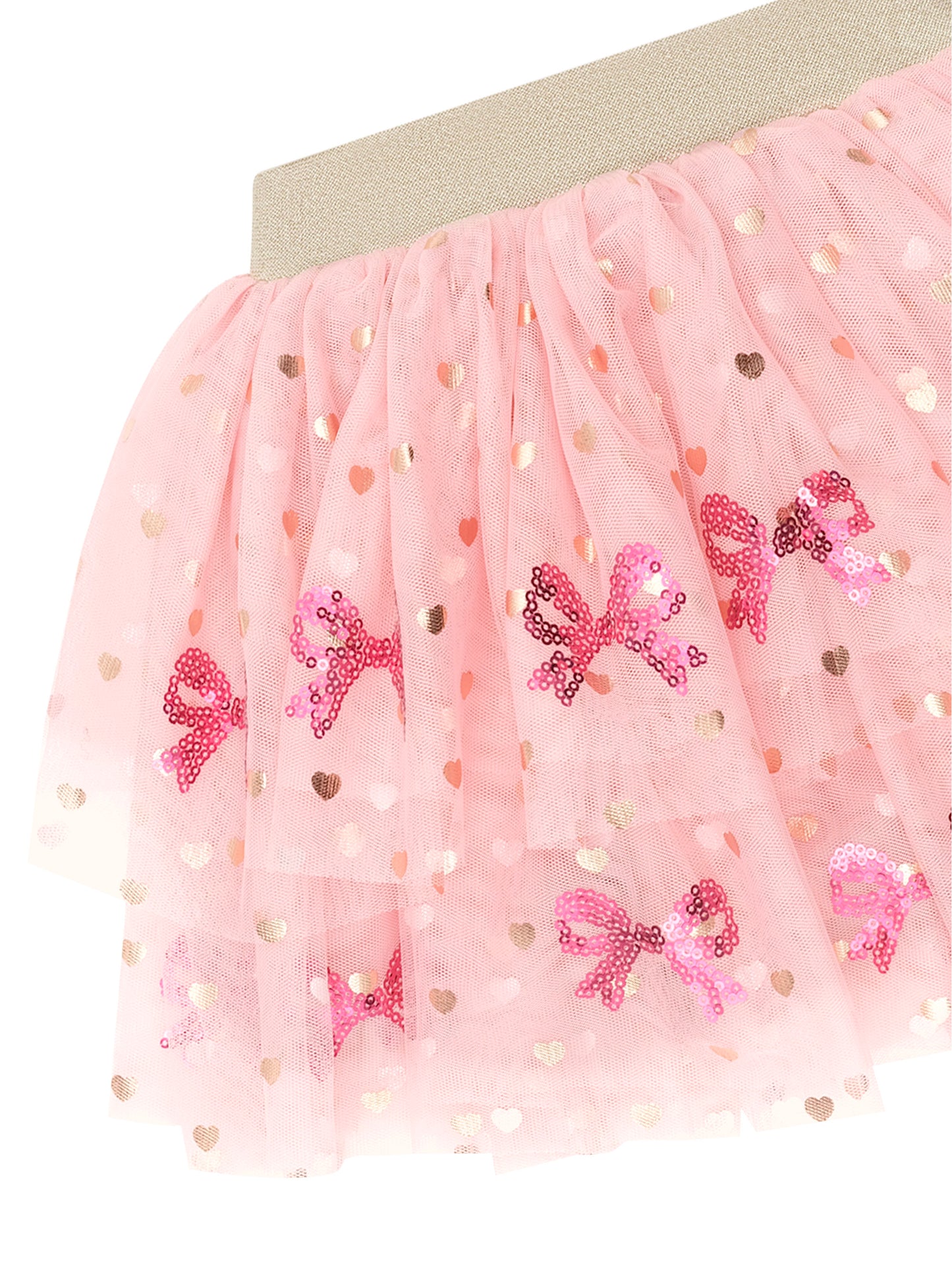 Huxbaby Sequin Bow Tiered Tulle Skirt