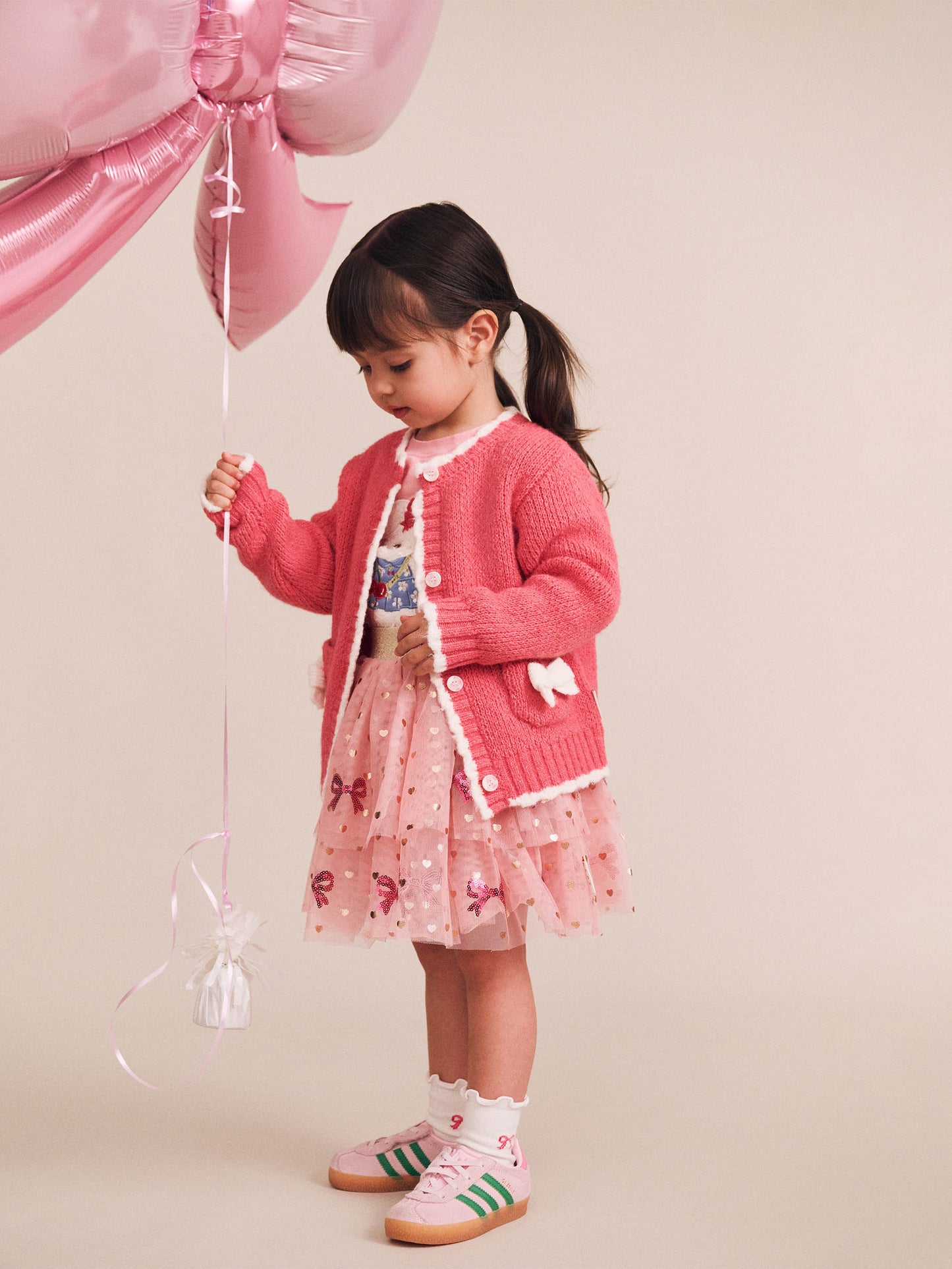 Huxbaby Sequin Bow Tiered Tulle Skirt