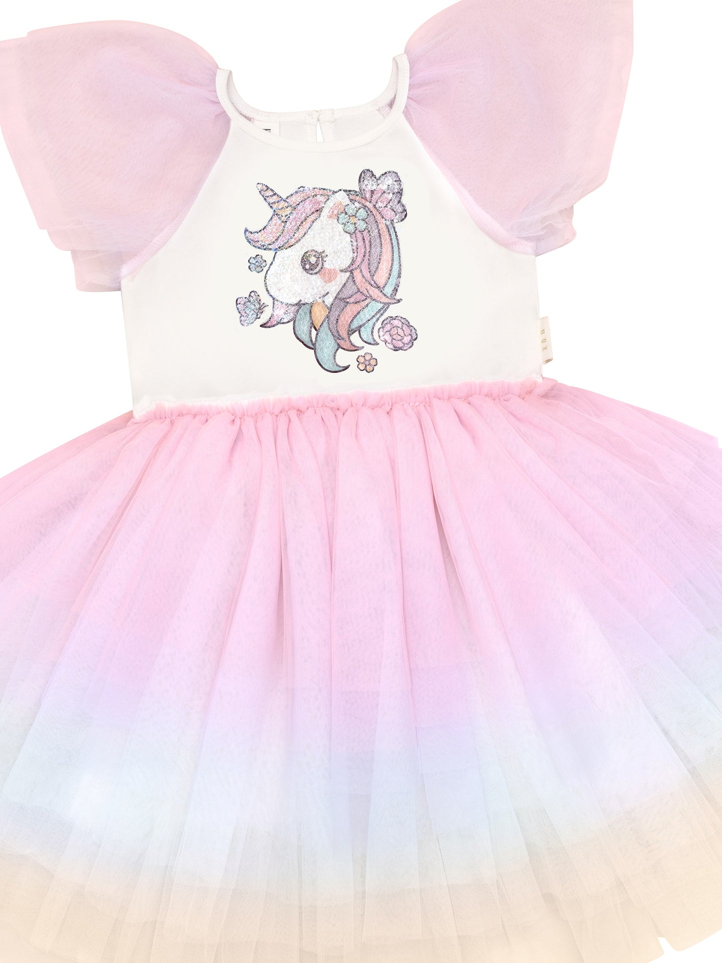 Huxbaby Unicorn Tiered Rainbow Party Dress Rainbow Almond Milk