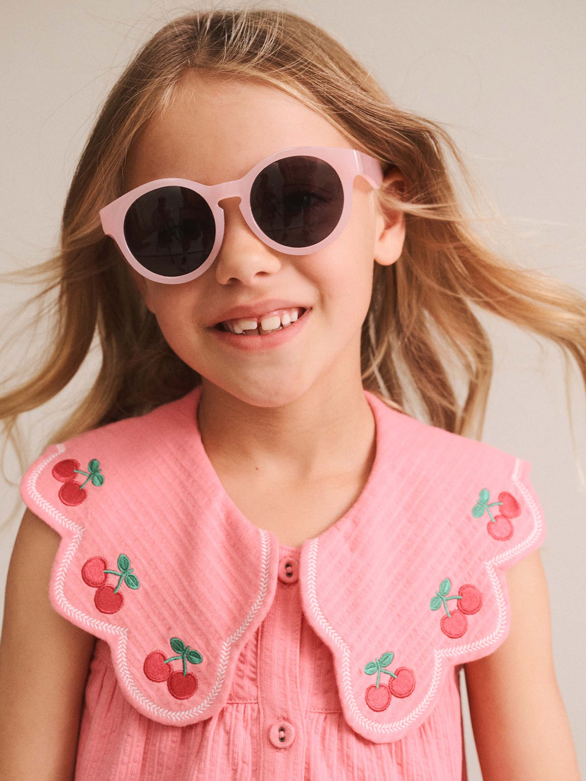 Huxbaby Cherry Embroidery Collar Dress