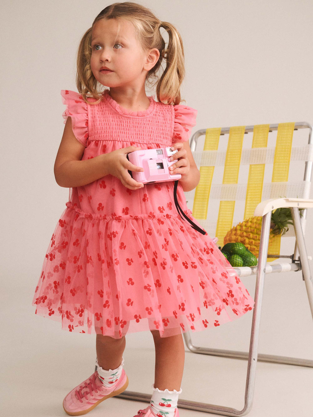 Huxbaby Tropical Glitter Fruit Tulle Dress
