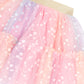 Huxbaby Rainbow Flocked Hearts Tiered Skirt