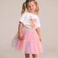 Huxbaby Rainbow Flocked Hearts Tiered Skirt