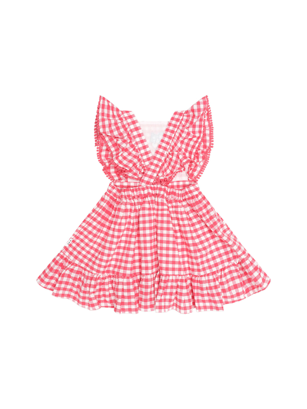 Huxbaby Cherry Bow Gingham Pinafore