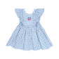 Huxbaby Dusty Blue Gingham Bow Dress