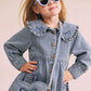Huxbaby Vintage Bow Collar Denim Dress