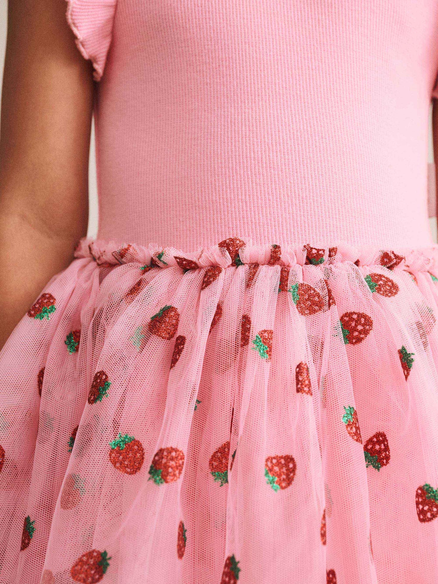 Huxbaby Strawberry Embroidery Tulle Dress