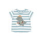 Huxbaby Construction Dino Stripe T-Shirt Marine Blue/Almond Milk