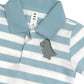 Huxbaby T-Rex Stripe Polo T-Shirt Marine Blue/Almond Milk