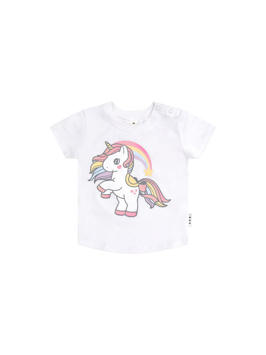 Huxbaby Rainbow Unicorn T-Shirt White