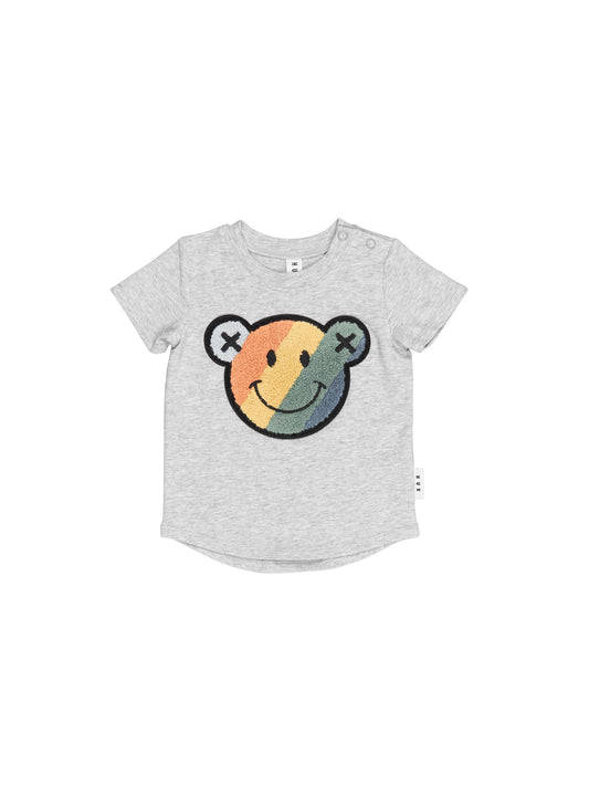 Huxbaby Smiley Rainbow T-Shirt Grey Marle