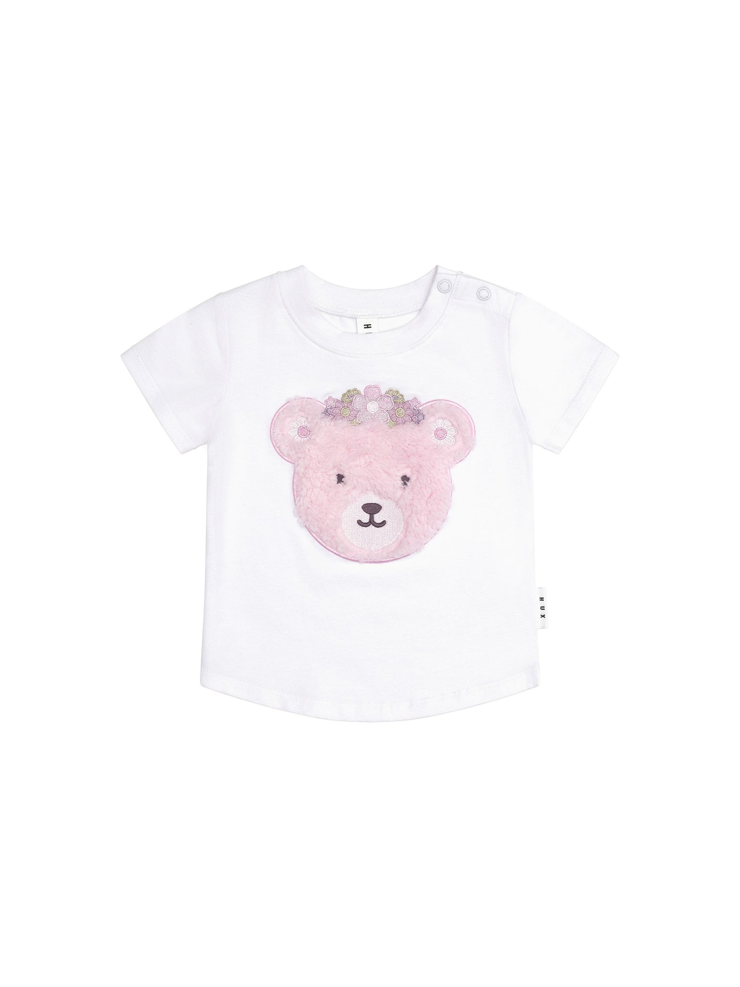 Huxbaby Daisy Furry Bear T-Shirt White