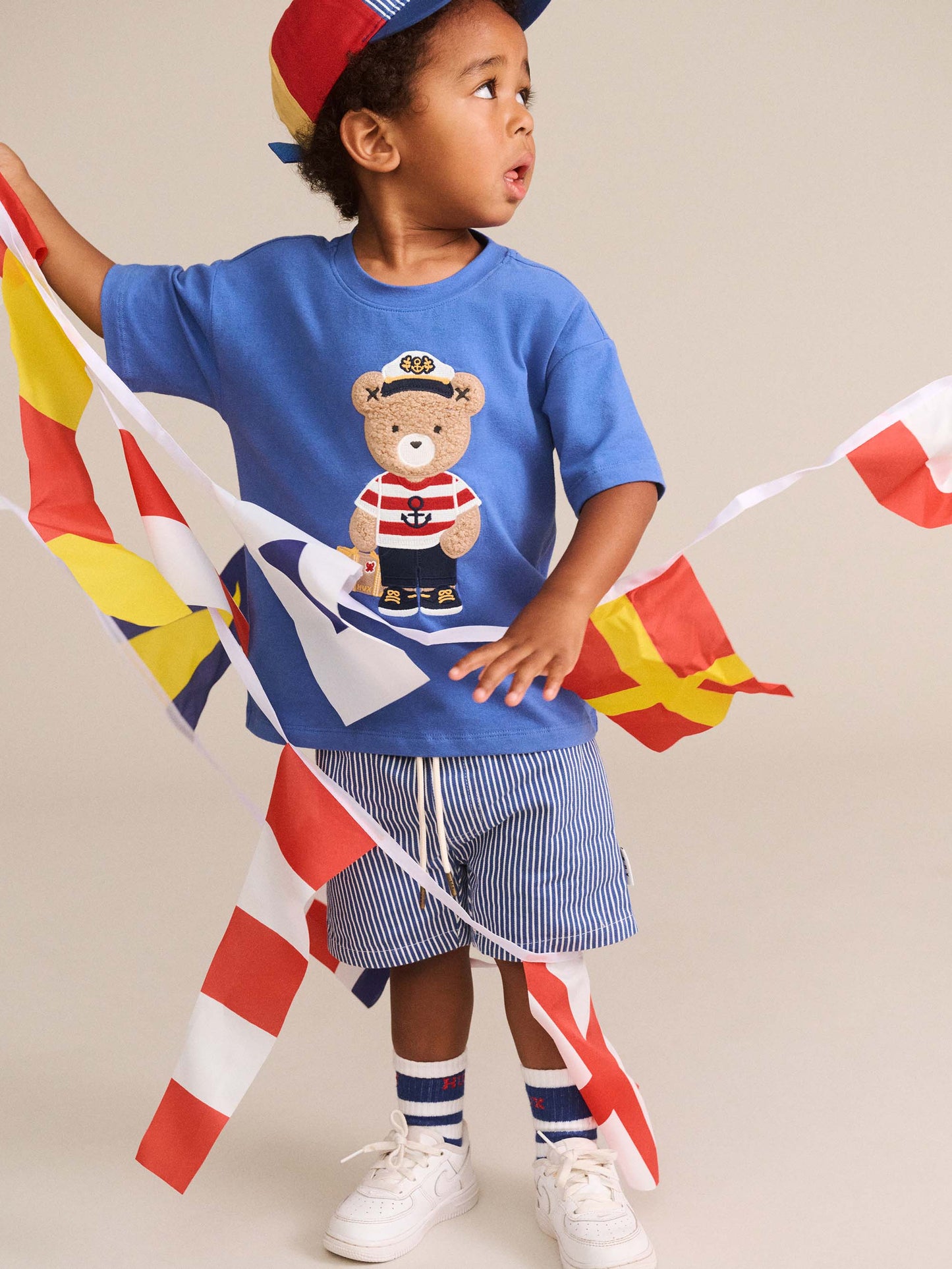 Huxbaby Nautical Hux Drop Shoulder Slouchy Tee Cobalt