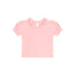 Huxbaby Floral Collar Puff Short Sleeve Tee Vintage Pink
