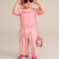 Huxbaby Floral Collar Puff Short Sleeve Tee Vintage Pink
