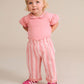Huxbaby Floral Collar Puff Short Sleeve Tee Vintage Pink