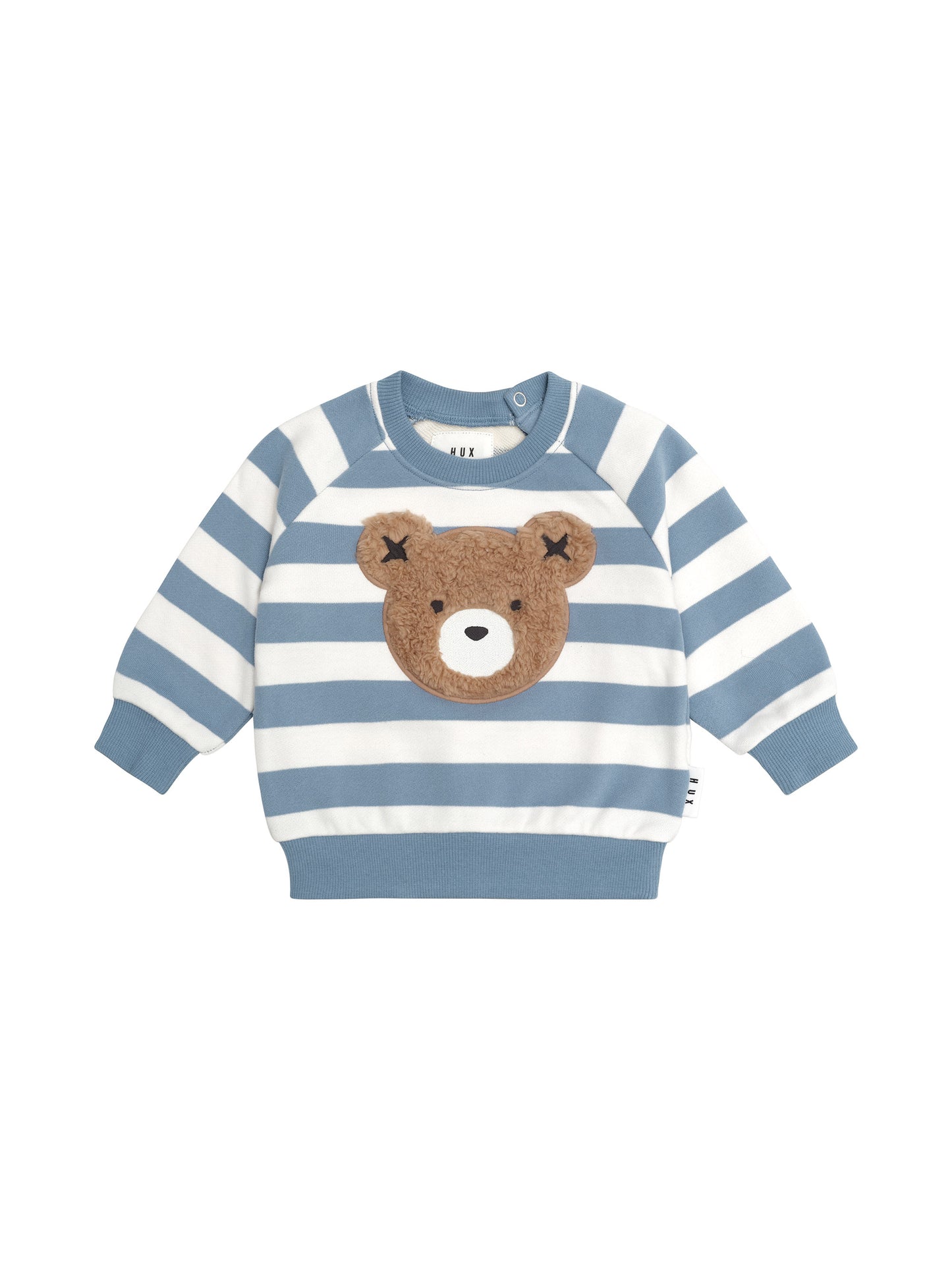 Huxbaby Furry Hux Stripe Sweatshirt Cornflower/Ecru