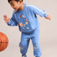 Huxbaby Baller Dino Sporty Stripe Sweatshirt Vintage Blue
