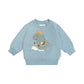 Huxbaby Construction Dino Sweatshirt Marine Blue