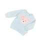 Huxbaby Furry Heart Bear Sweatshirt Blue Misty