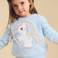 Huxbaby Rainbow Unicorn Sweatshirt Ice Water