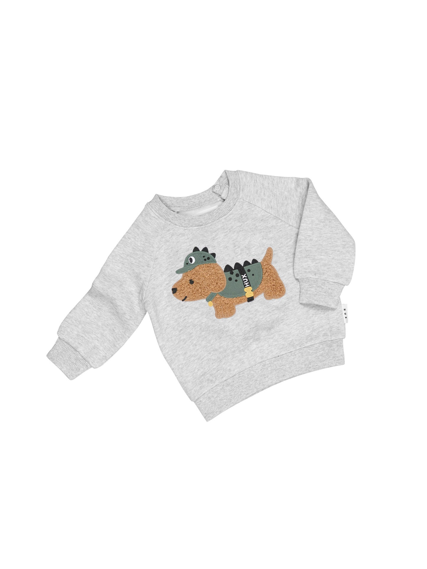 Huxbaby Dino Dog Sweatshirt Grey Marle