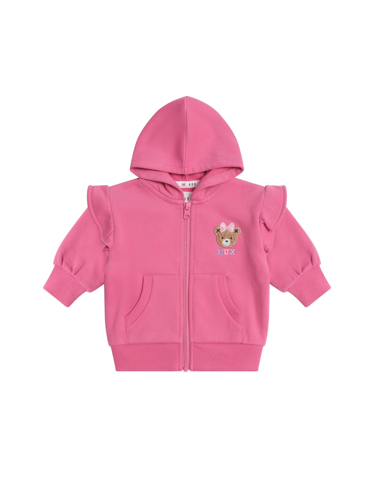 Huxbaby Zip Up Frill Hoodie Berry