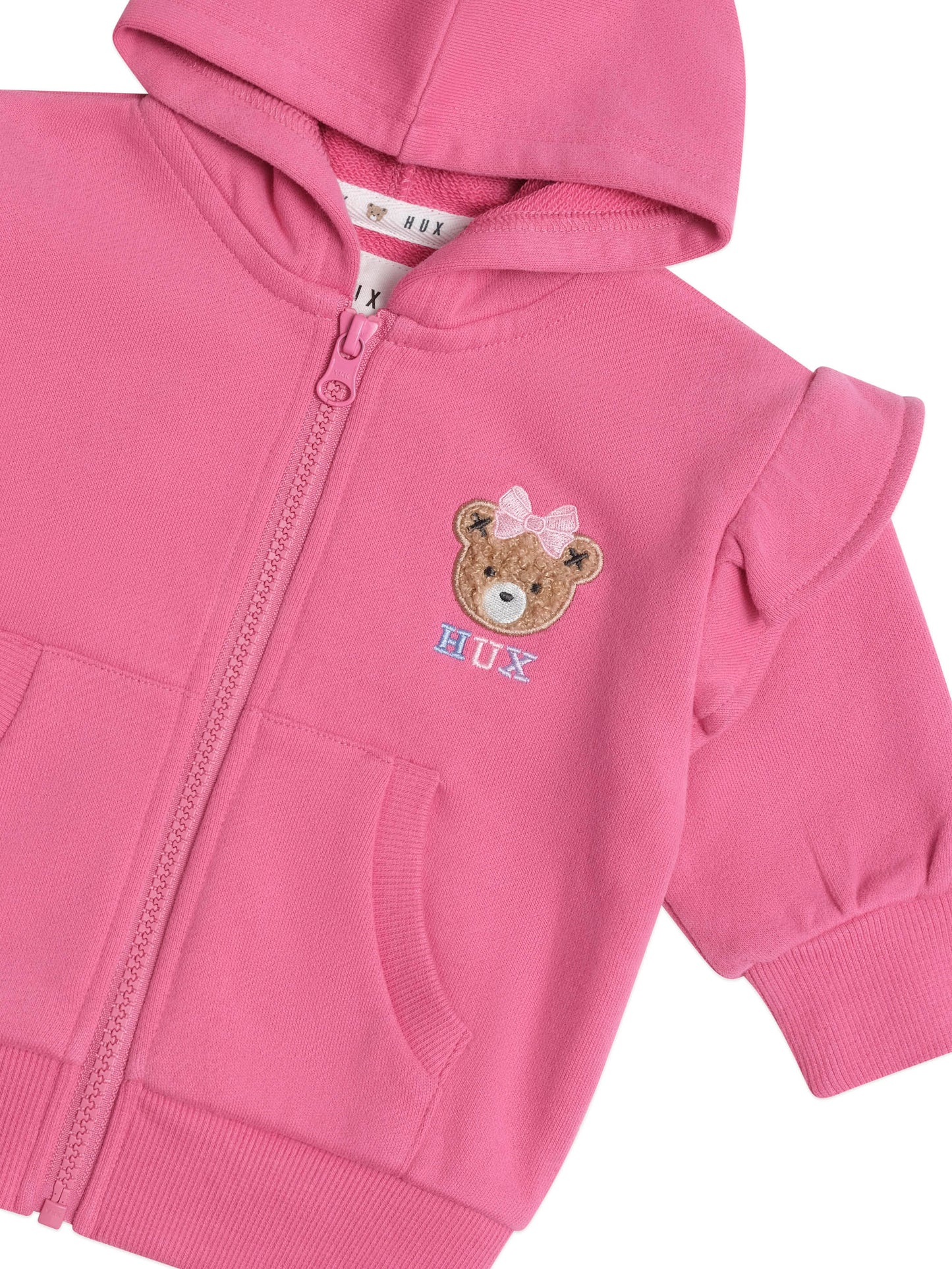 Huxbaby Zip Up Frill Hoodie Berry