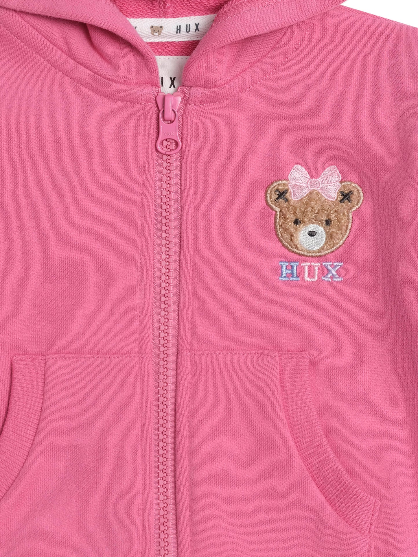 Huxbaby Zip Up Frill Hoodie Berry