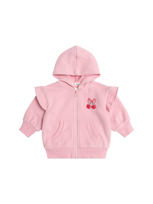 Huxbaby Zip Up Frill Hoodie Apricot
