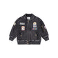 Huxbaby Black Knit Denim Patches Jacket