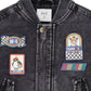 Huxbaby Black Knit Denim Patches Jacket