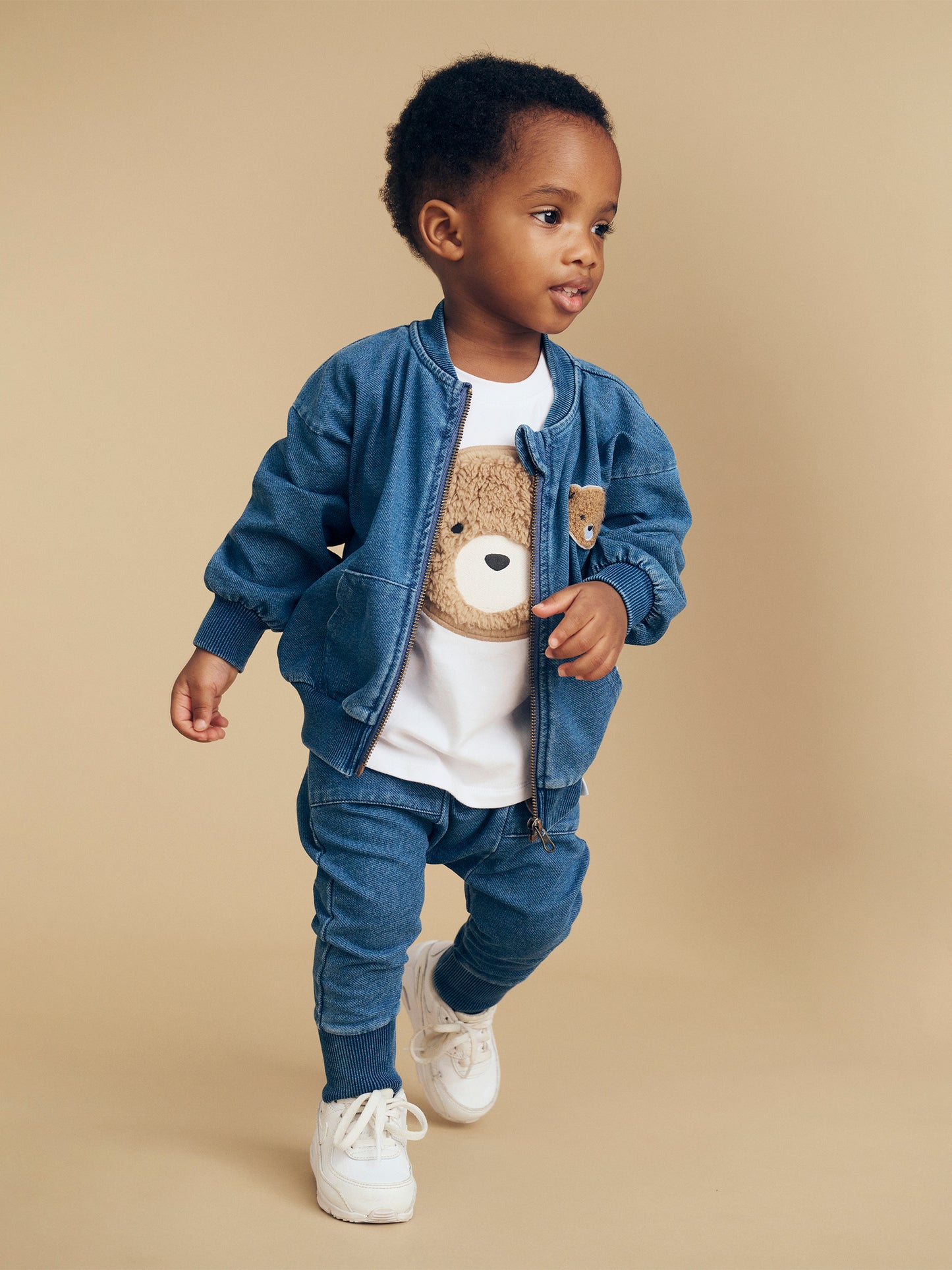 Huxbaby HuxBear Knit Denim Bomber Jacket