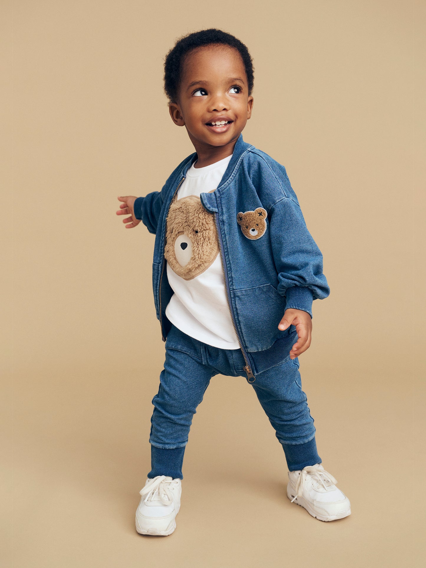 Huxbaby HuxBear Knit Denim Bomber Jacket