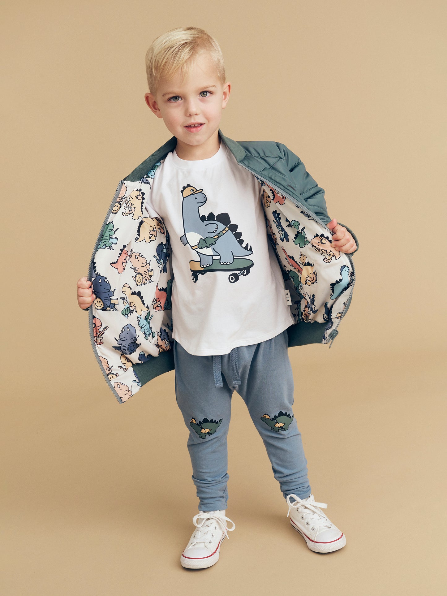 Huxbaby Dino Band Reversible Bomber