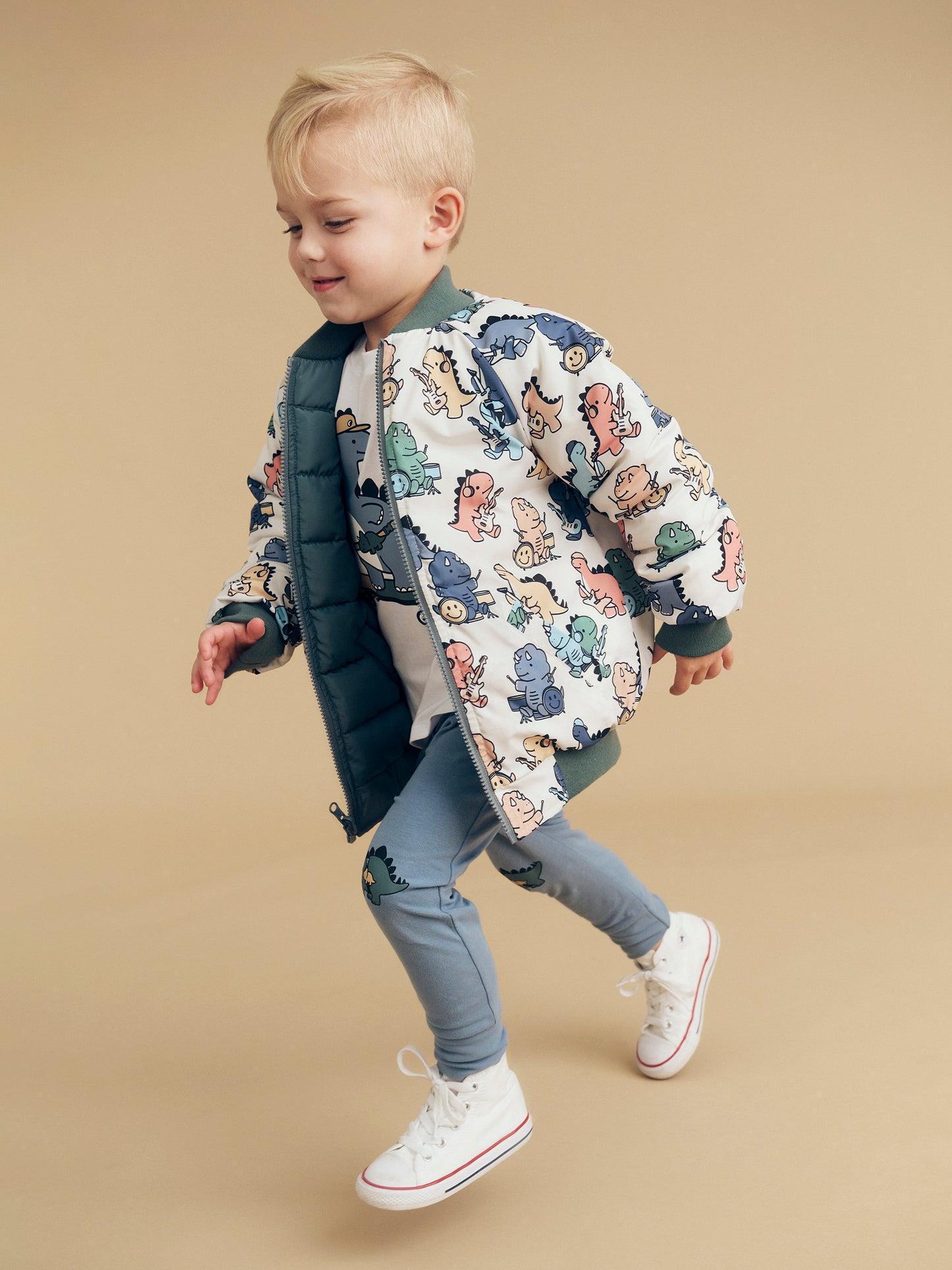 Huxbaby Dino Band Reversible Bomber