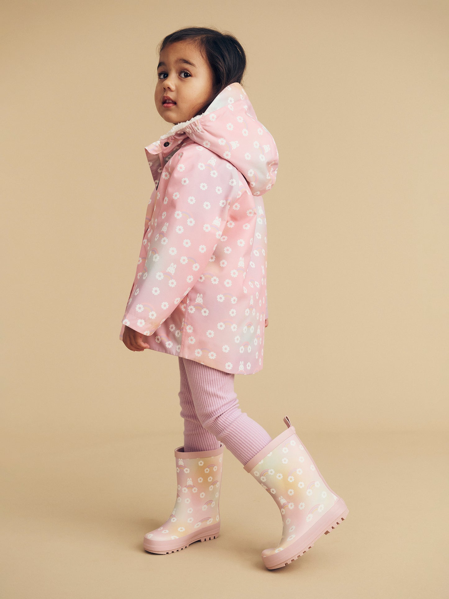 Huxbaby Rainbow Bunny Raincoat