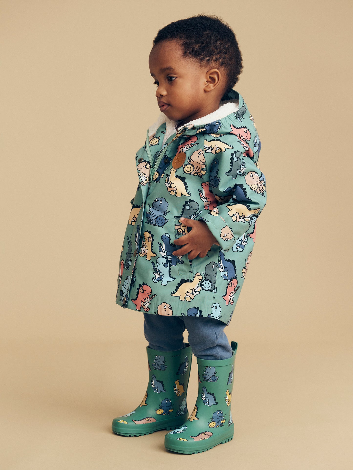 Huxbaby Dino Band Raincoat