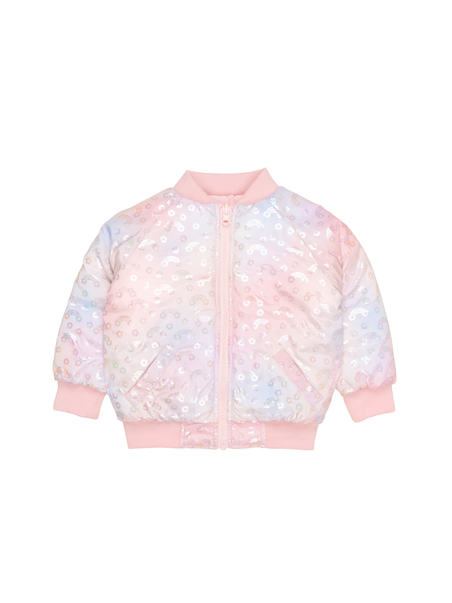 Huxbaby Rainbow Reversible Bomber Rosebud