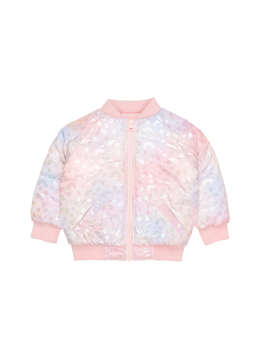 Huxbaby Rainbow Reversible Bomber Rosebud