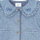 Huxbaby Vintage Bow Collar Denim Jacket