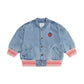 Huxbaby Dreamy Denim Strawberry Bomber