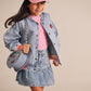 Huxbaby Dreamy Denim Strawberry Bomber