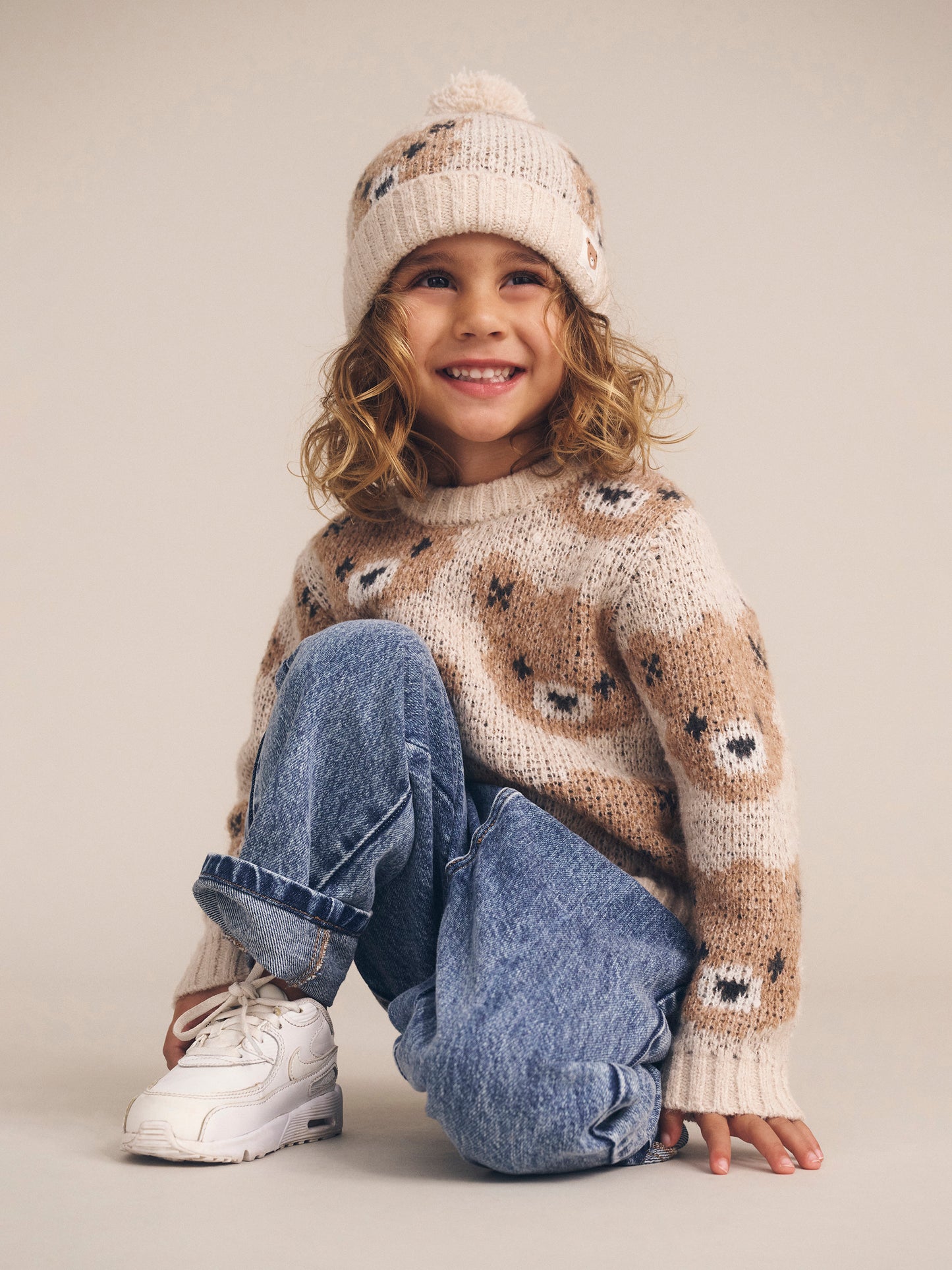 Huxbaby Ecru Huxbear Knit Jumper